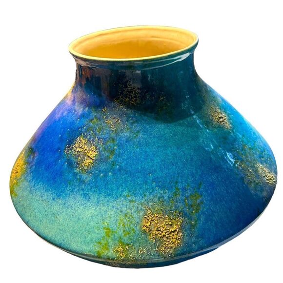 Royal Haeger Helmut Bruchmann Vase 1966 Blue Lava Glaze Mid Century Modern - Picture 1 of 1